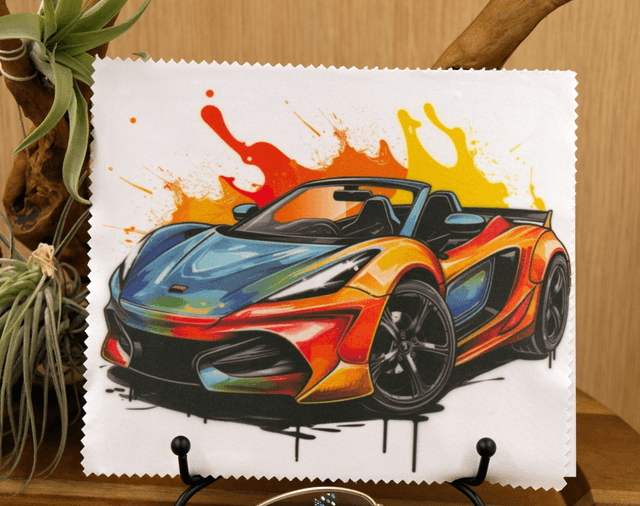 Cleaning Cloth: Multi-Coloured Sports Car Microfibre Cloth for Glasses, Screens & More