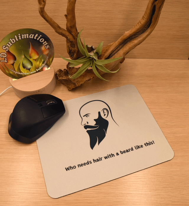 Who Needs Hair with a Beard Like This" Mouse Mat – Anti-Slip & Smooth Surface