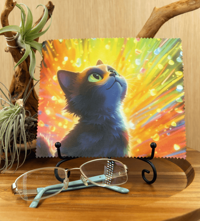 Cleaning Cloth: Adorable Kitten Microfibre Cloth for Glasses, Screens & More