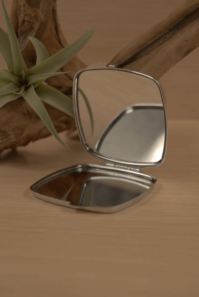 Sleeping Fox Cub Compact Mirror – Adorable & Woodland-Inspired Handbag Essential
