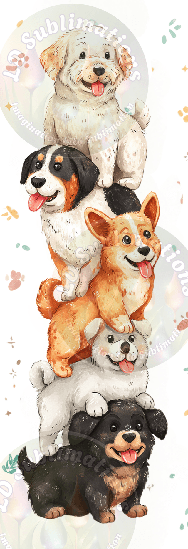 Cute Puppy Stack Aluminium Pen – Fun Dog Design Stationery Gift