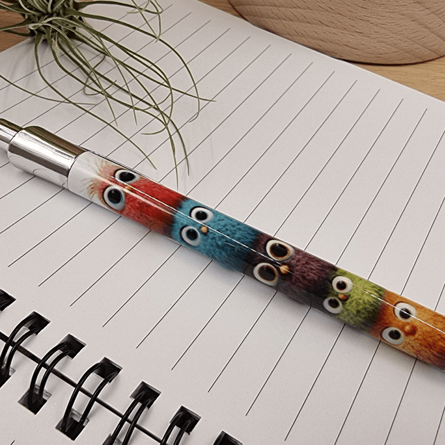 Cute Bird Stack Aluminium Pen – Quirky Colourful Stationery Gift