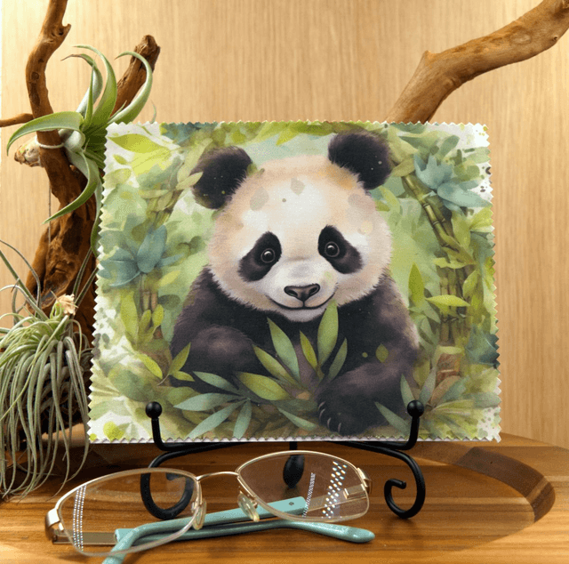 Cleaning Cloth: Beautifully Illustrated Panda Microfibre Cloth for Glasses, Screens & More