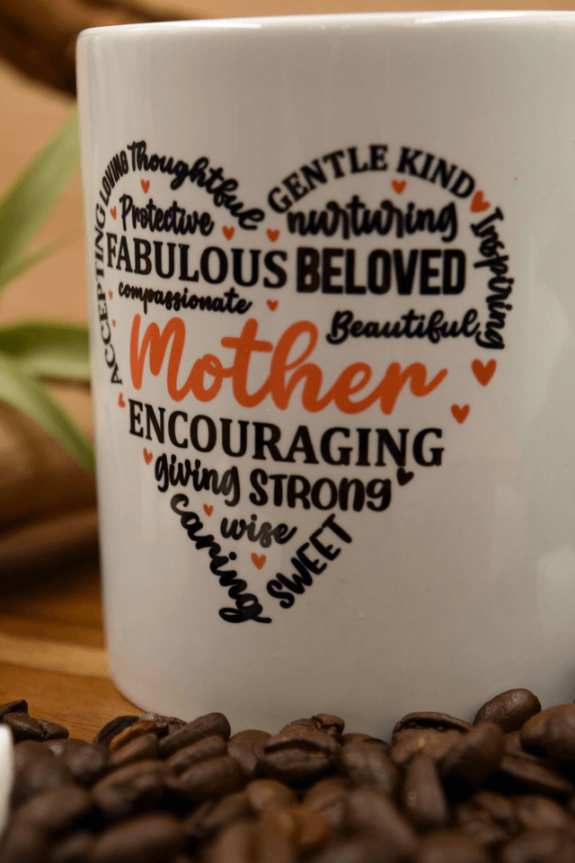 Mother Word Cloud Mug – Thoughtful Gift for Mum, 10oz Ceramic Mug