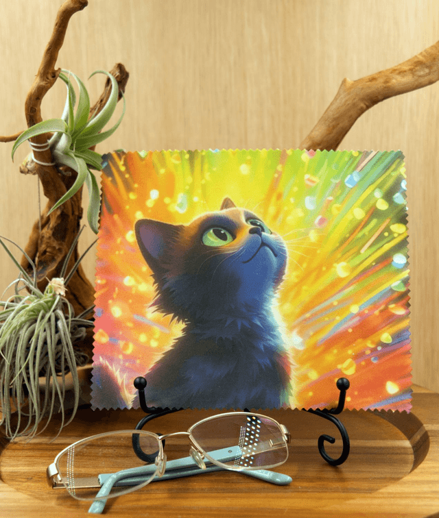 Cleaning Cloth: Adorable Kitten Microfibre Cloth for Glasses, Screens & More