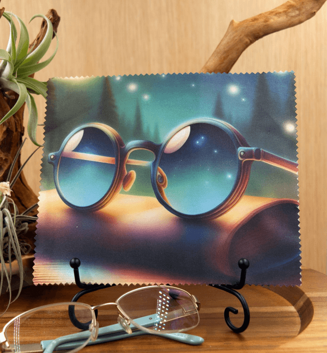 Cleaning Cloth: Round-Rimmed Spectacles Microfibre Cloth for Glasses, Screens & More