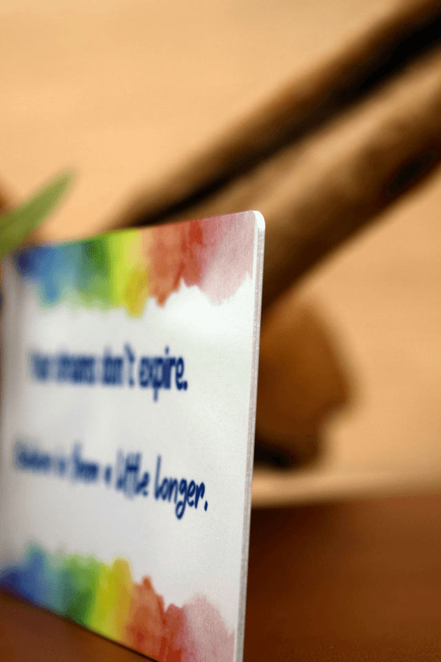 Your Dreams Don’t Expire – Aluminium Wallet Card