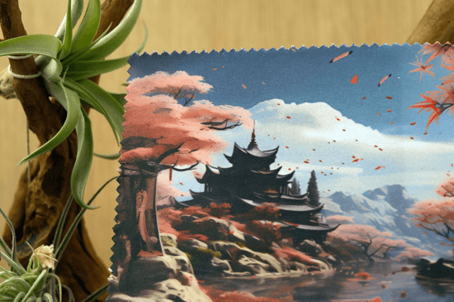  Cleaning Cloth: Serene Oriental Design with Customisation Options