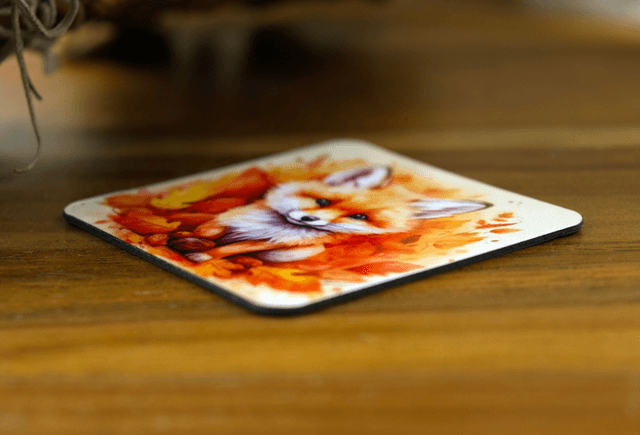 Magnet: Fox Cube Among Autumnal Foliage