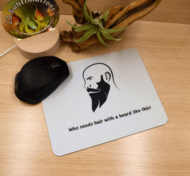 Who Needs Hair with a Beard Like This" Mouse Mat – Anti-Slip & Smooth Surface