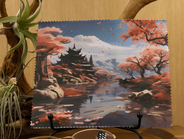  Cleaning Cloth: Serene Oriental Design with Customisation Options