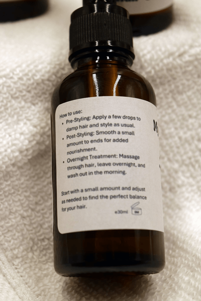 Mystic Ember Hair Oil – A warm touch of smoothness and strength (Amyris, Clary Sage & Patchouli)