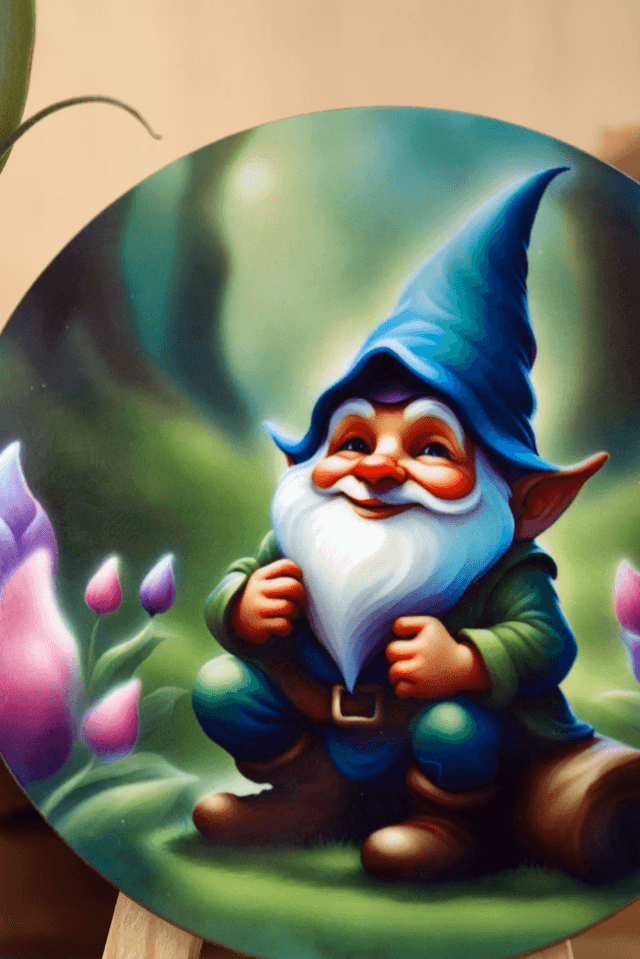 Coaster: Cute Gnome on Log – Unisub Sublimated Coaster
