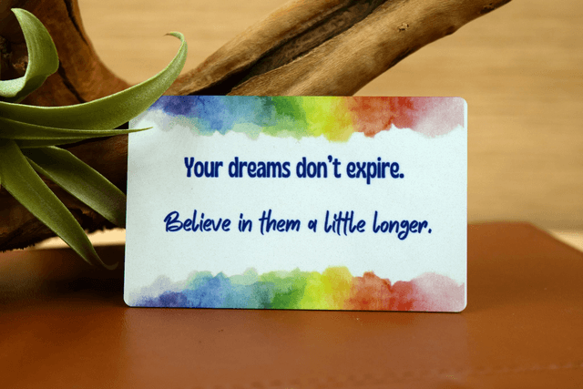 Your Dreams Don’t Expire – Aluminium Wallet Card