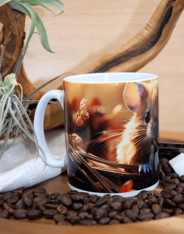 Mug – Field Mouse with Autumn Foliage Design