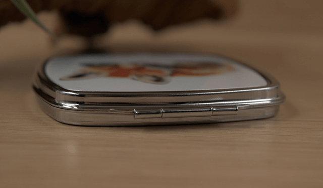 Sleeping Fox Cub Compact Mirror – Adorable & Woodland-Inspired Handbag Essential