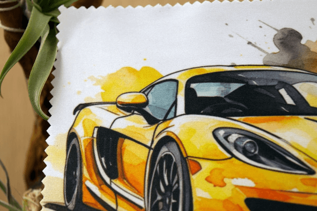 Cleaning Cloth: Classy Yellow Sports Car Microfibre Cloth for Glasses, Screens & More