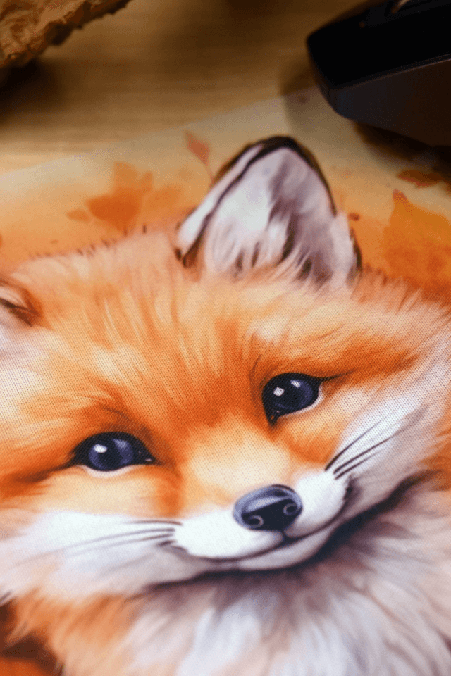 Autumn Fox Cub Mouse Mat – Anti-Slip & Smooth Surface