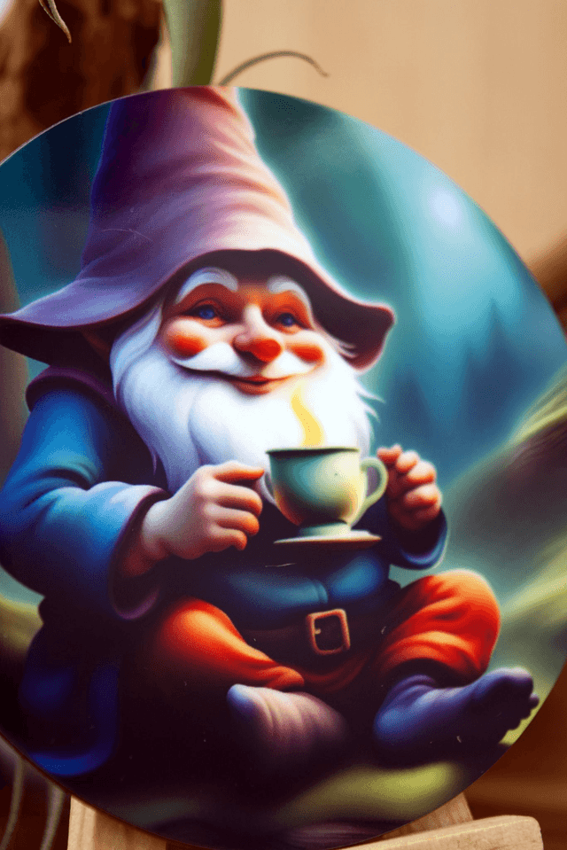  Coaster: Cheeky Gnome with Drink – Unisub Sublimated Coaster