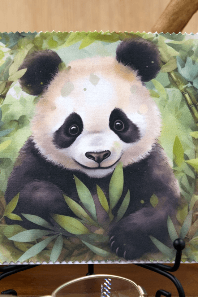 Cleaning Cloth: Beautifully Illustrated Panda Microfibre Cloth for Glasses, Screens & More