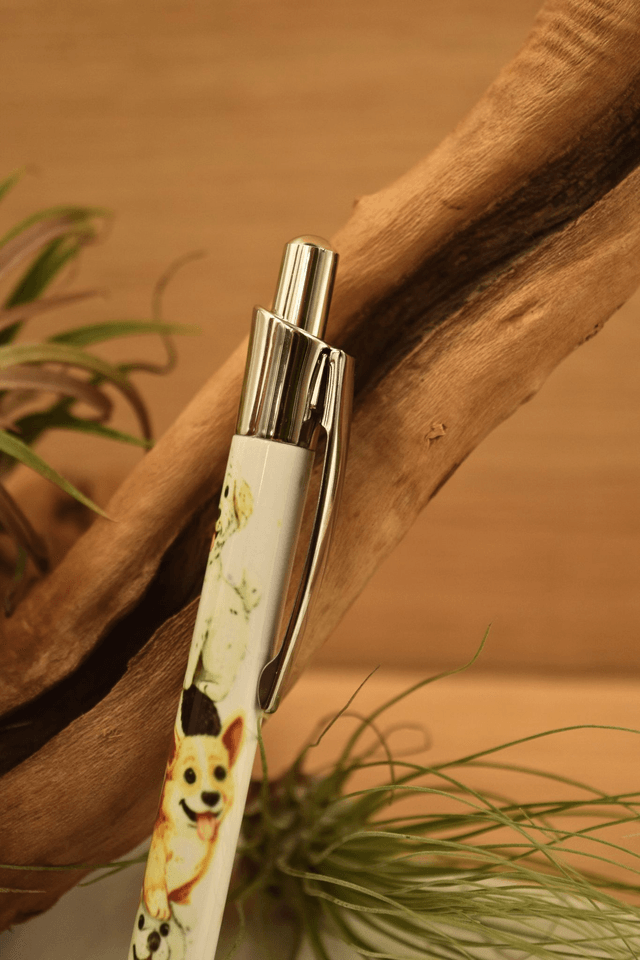 Cute Puppy Stack Aluminium Pen – Fun Dog Design Stationery Gift