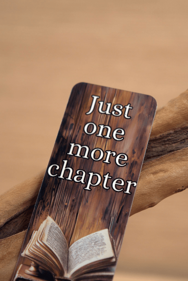 Just One More Chapter – Vintage Book Stack Bookmark 