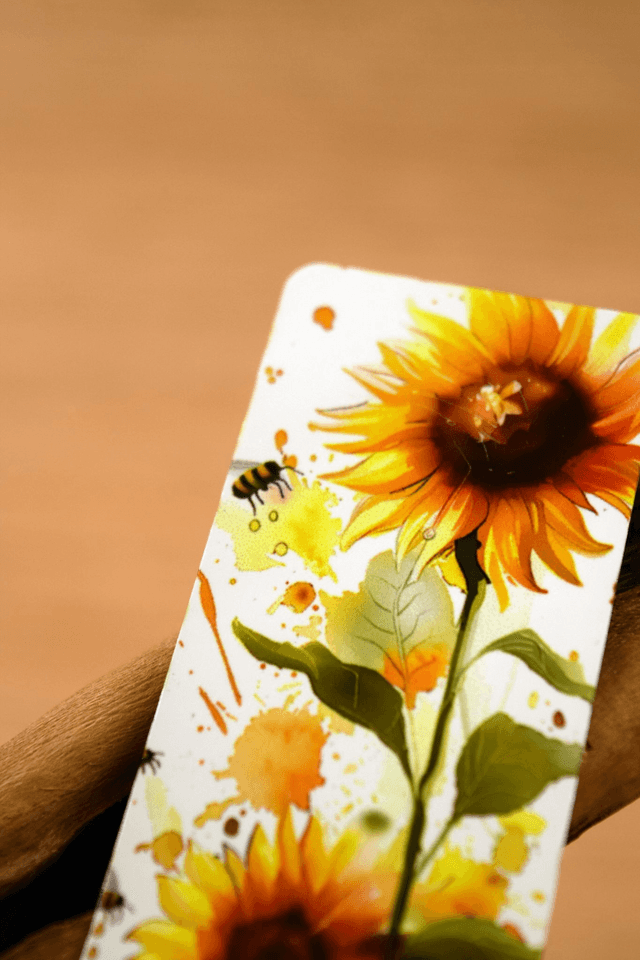 Sunflowers & Bees – Bright and Cheerful Bookmark
