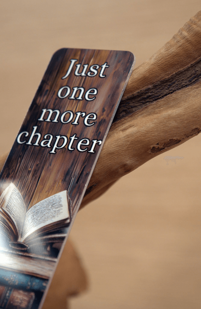 Just One More Chapter – Vintage Book Stack Bookmark 