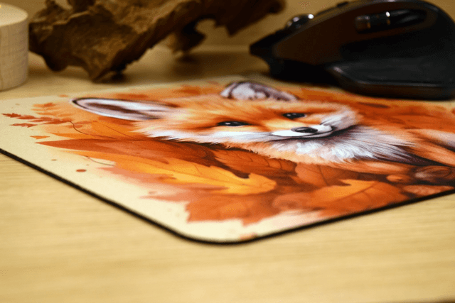Autumn Fox Cub Mouse Mat – Anti-Slip & Smooth Surface
