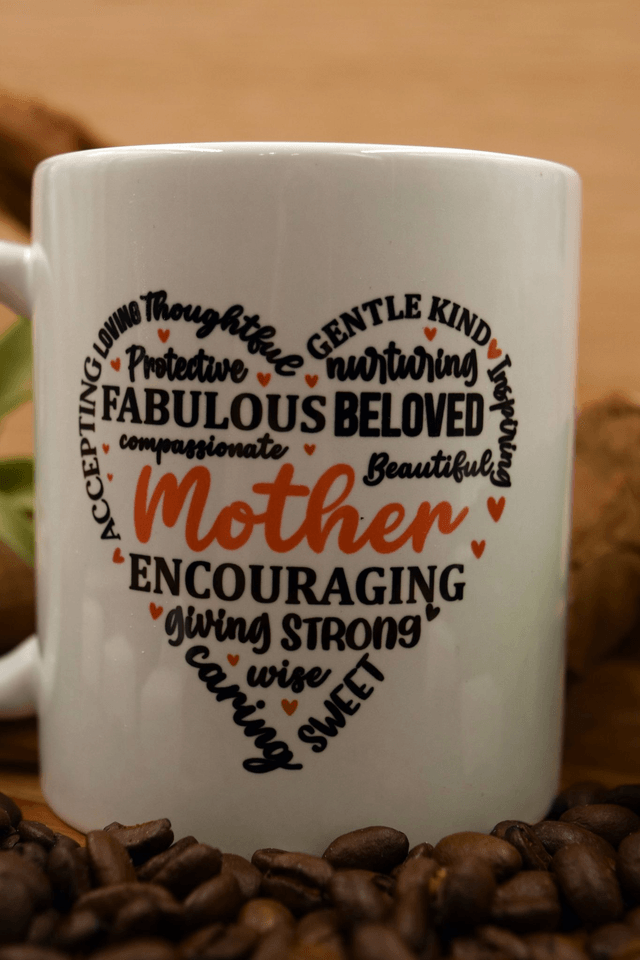 Mother Word Cloud Mug – Thoughtful Gift for Mum, 10oz Ceramic Mug