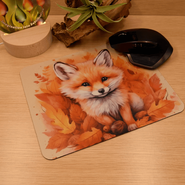 Autumn Fox Cub Mouse Mat – Anti-Slip & Smooth Surface