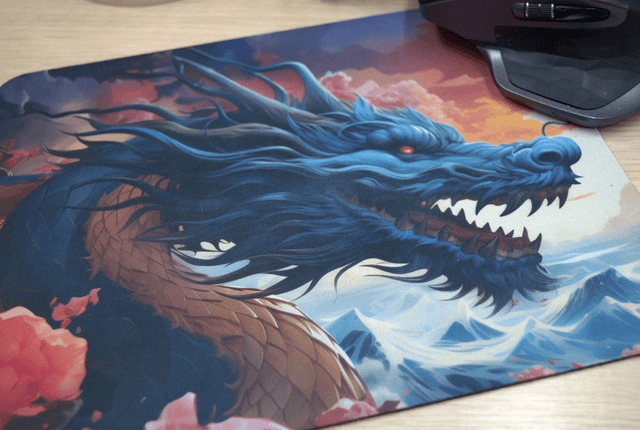 Dragon Rising from the Waves Mouse Mat – Anti-Slip & Smooth Surface