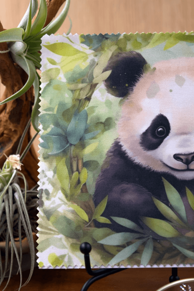 Cleaning Cloth: Beautifully Illustrated Panda Microfibre Cloth for Glasses, Screens & More