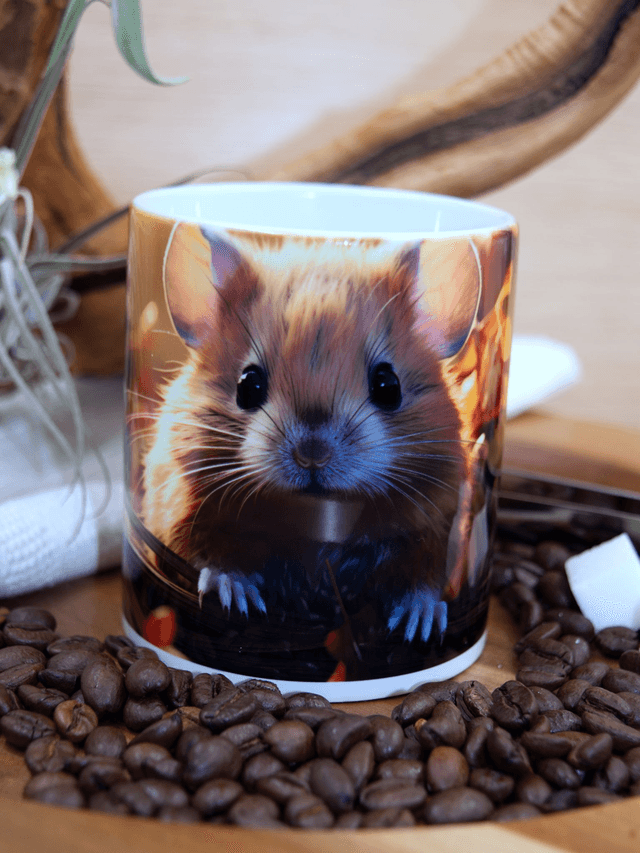 Mug – Field Mouse with Autumn Foliage Design